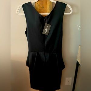 ROXITA Women’s Black Peplum Dress (Size Large)